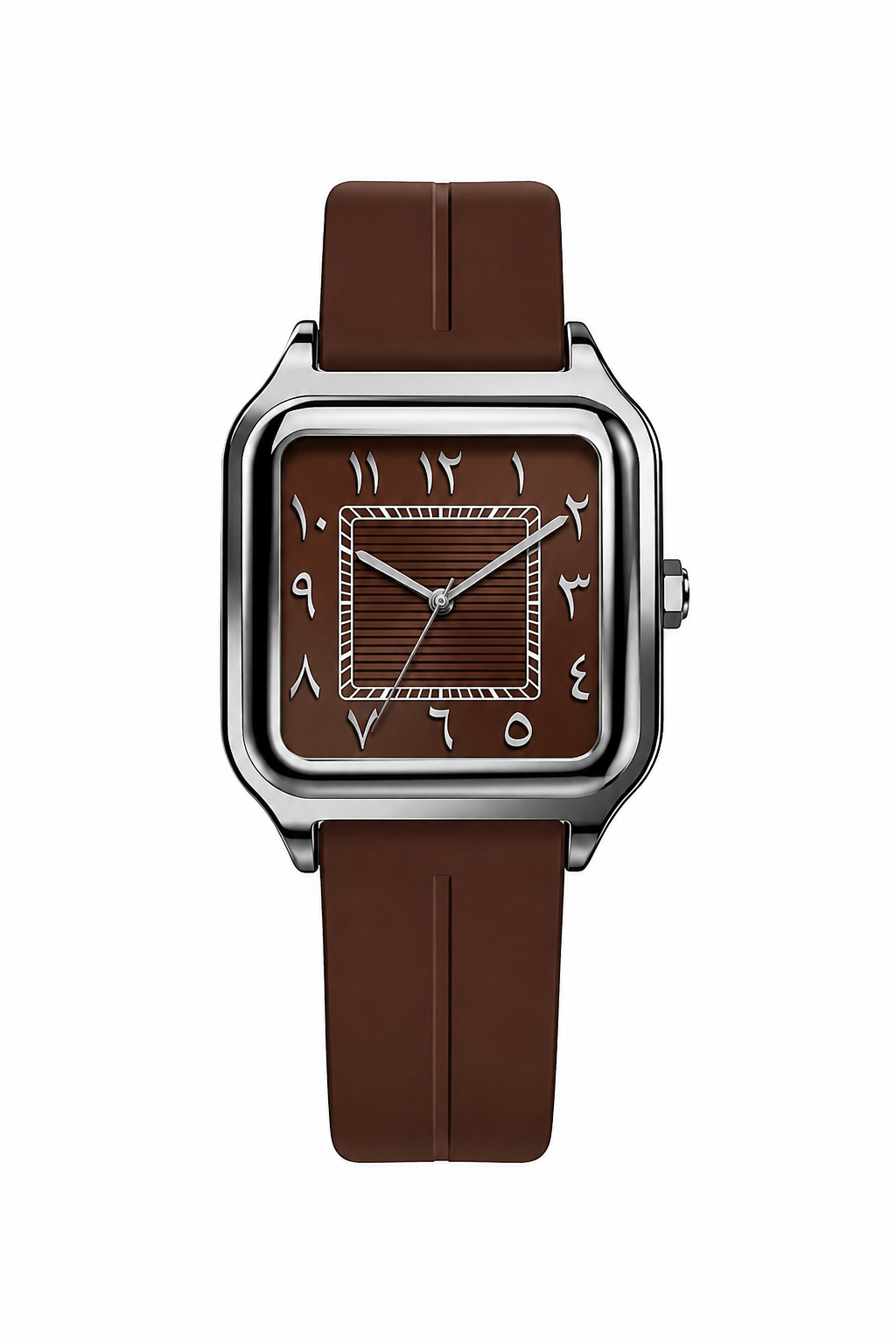 SABR Elegant Brown Watch Square Design with Arabic Numerals