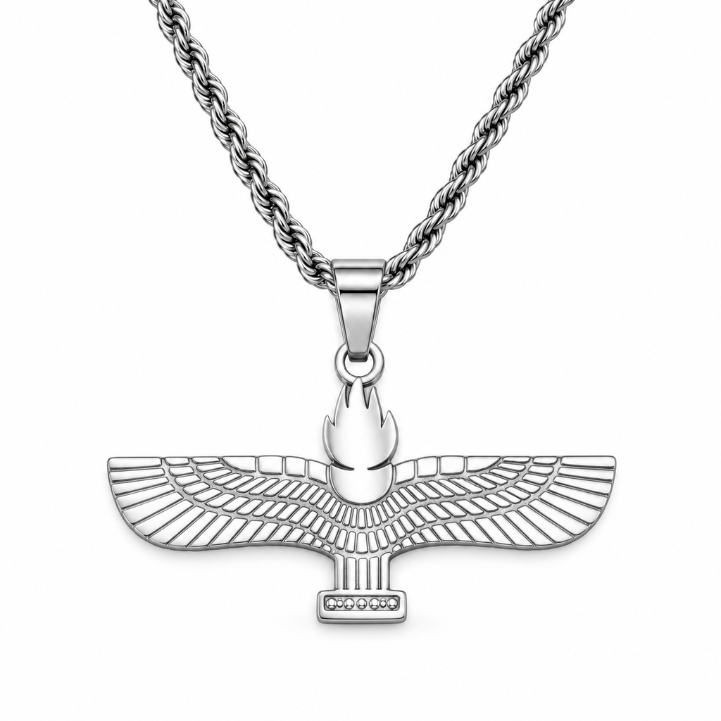 Suryoyo map/flag pendant necklace in gold/silver