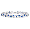 Genuine Silver Blue Crystal Tennis Bracelet