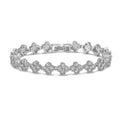 Stainless Steel Floral Clover Tennis Bracelet