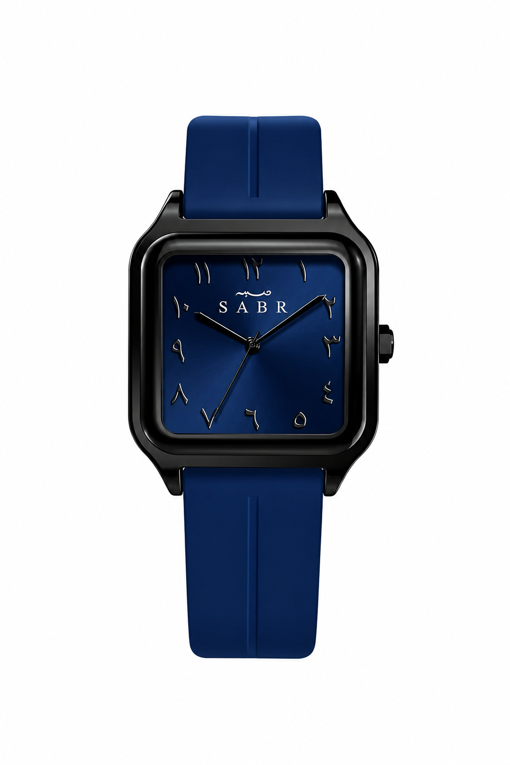 SABR Elegant Blue Watch Square Design with Arabic Numerals