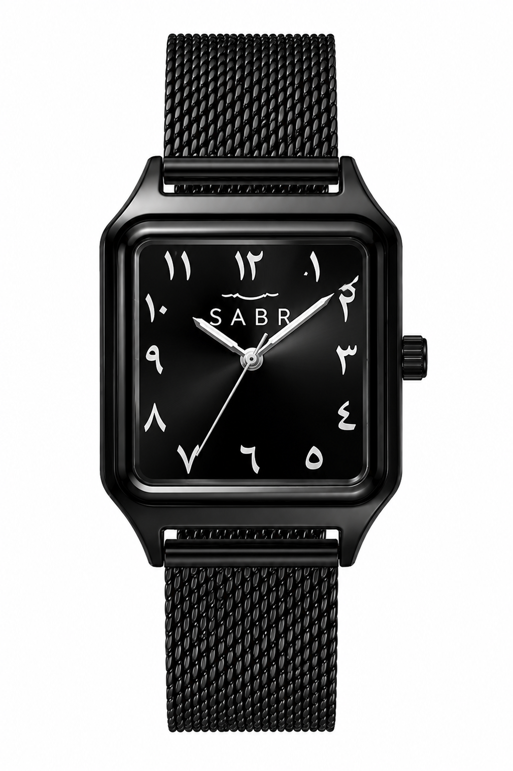 SABR Premium Square Mesh Watch Stainless Steel | Minimalist Arabic Dial