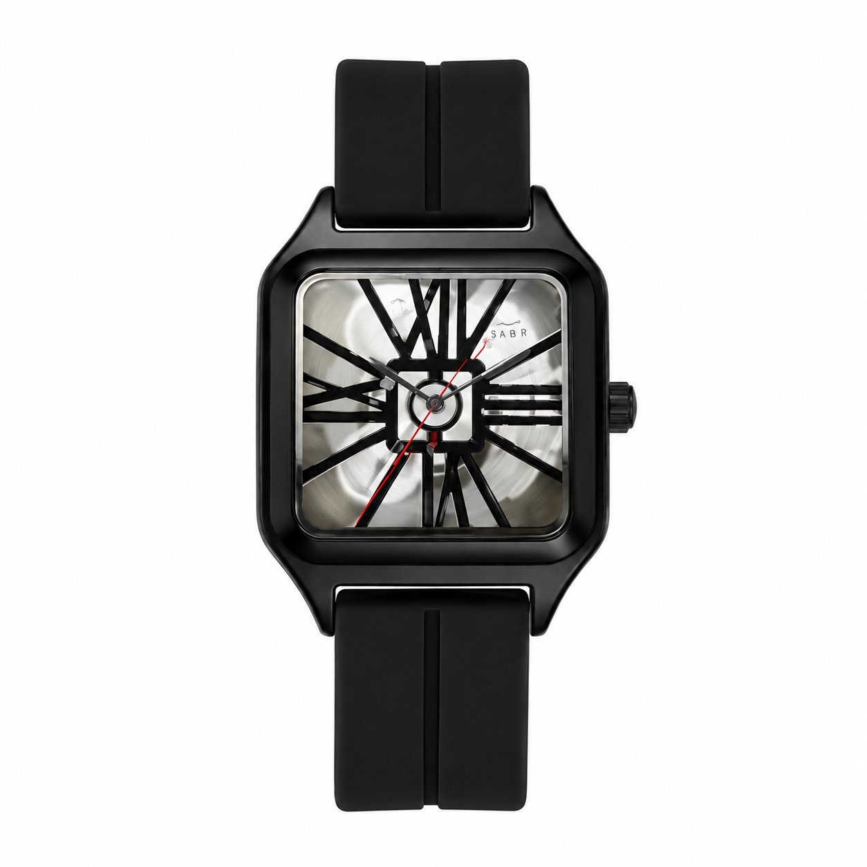 SABR Skeleton Watch – Black & Silver Design