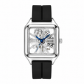 SABR Skeleton Watch – Silver Case with Black Strap