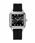SABR Square Watch – Chrome Case -Black Dial with Arabic Numerals