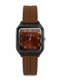 SABR Elegant Brown Watch Square Design with Arabic Numerals