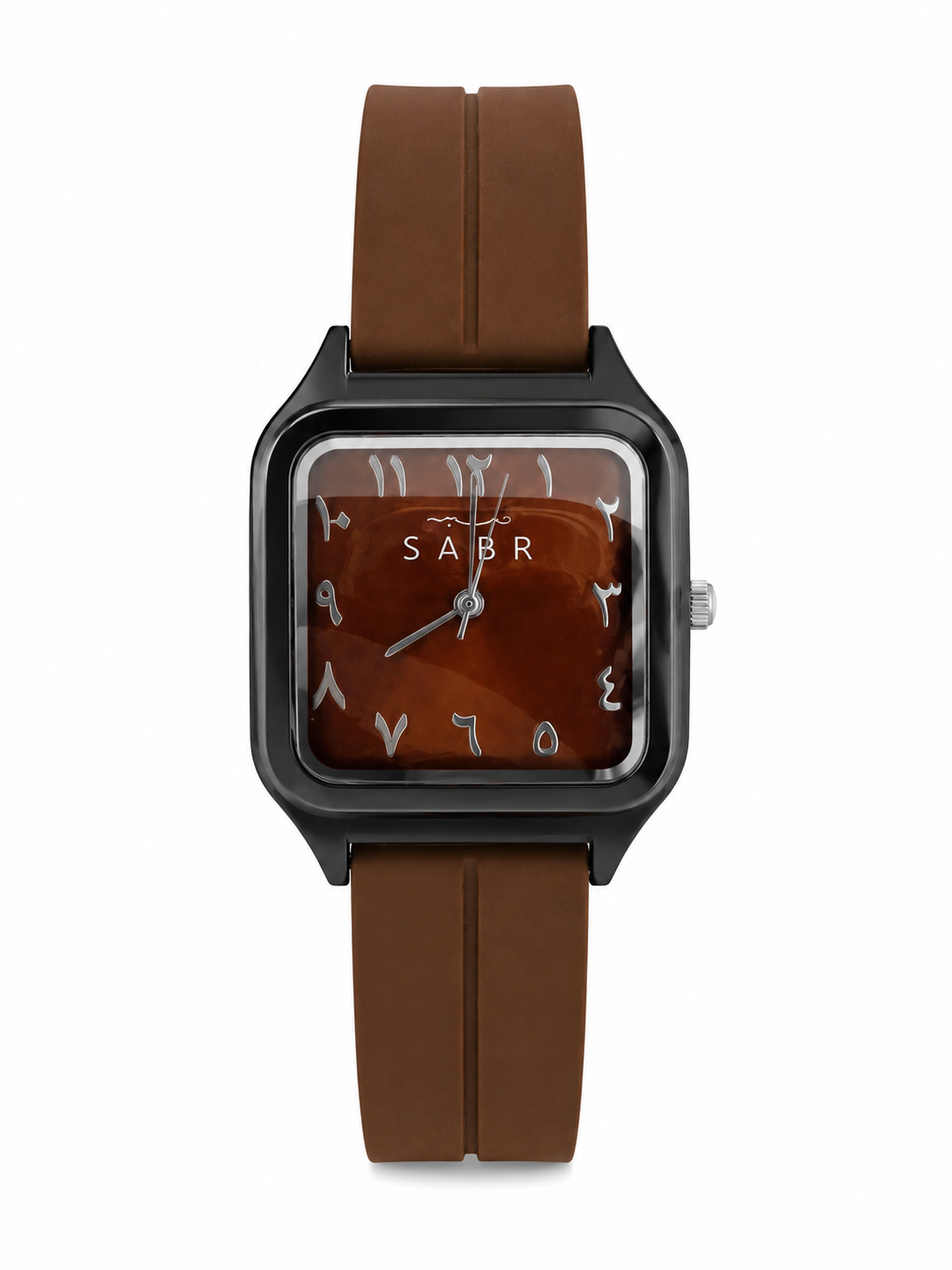 SABR Elegant Brown Watch Square Design with Arabic Numerals