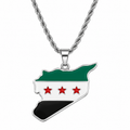 Syria map/flag pendant necklace in gold/silver