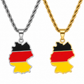 Germany map/flag pendant necklace in gold/silver
